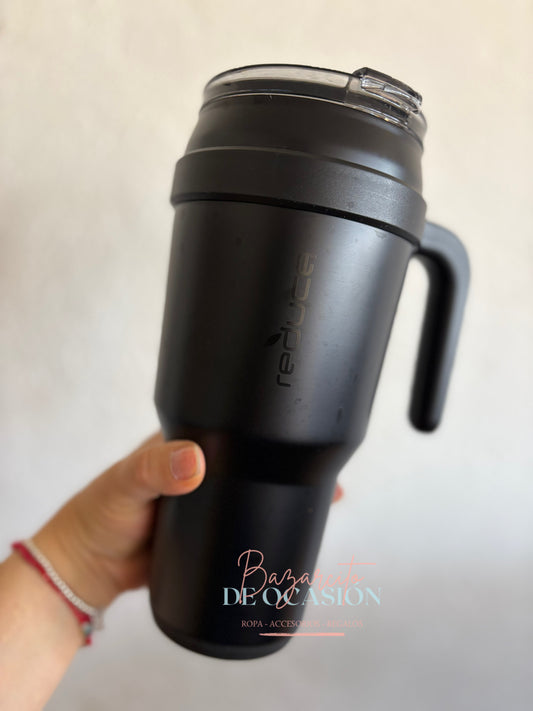 Vaso Reduce con tapa y popote